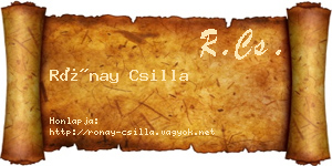 Rónay Csilla névjegykártya