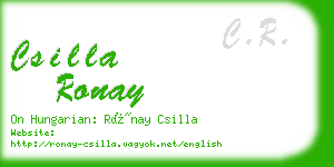 csilla ronay business card