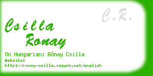 csilla ronay business card